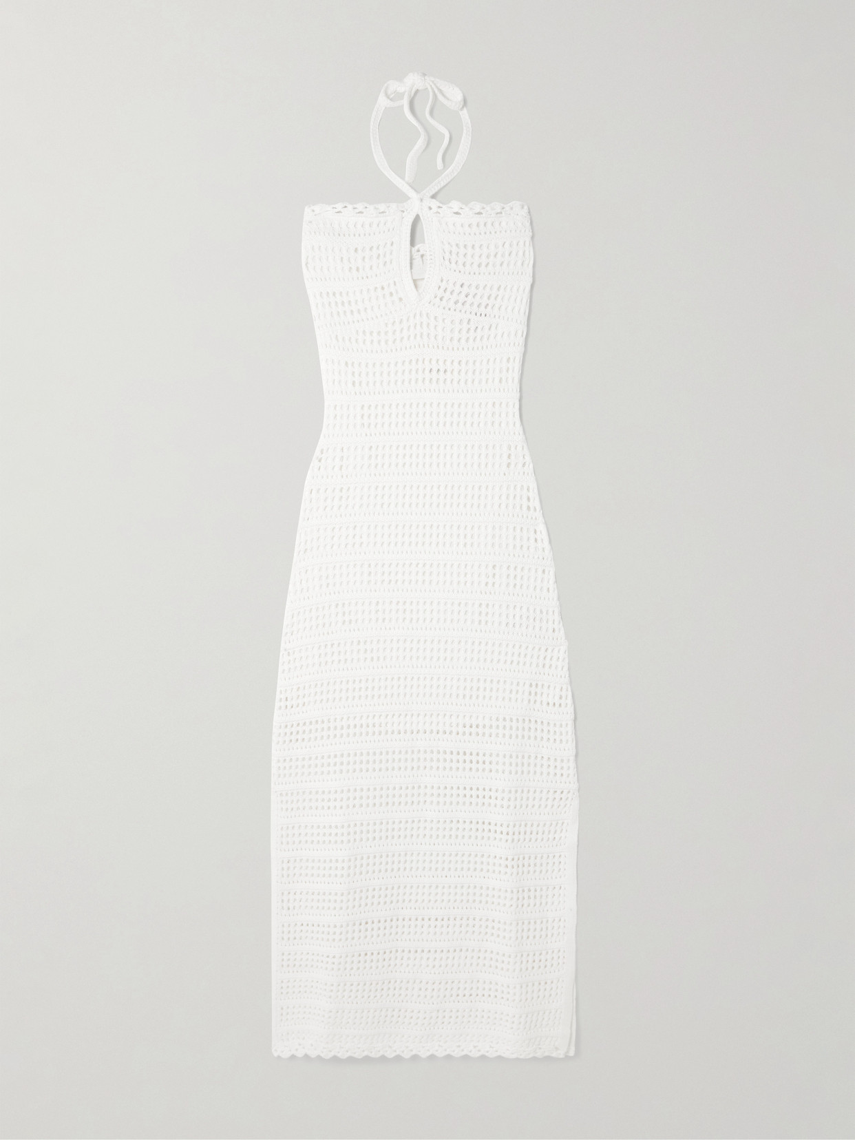 Simkhai Cutout Crocheted Cotton-blend Halterneck Maxi Dress
