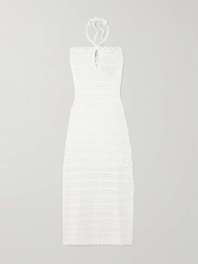 Simkhai Cutout Crocheted Cotton-blend Halterneck Maxi Dress