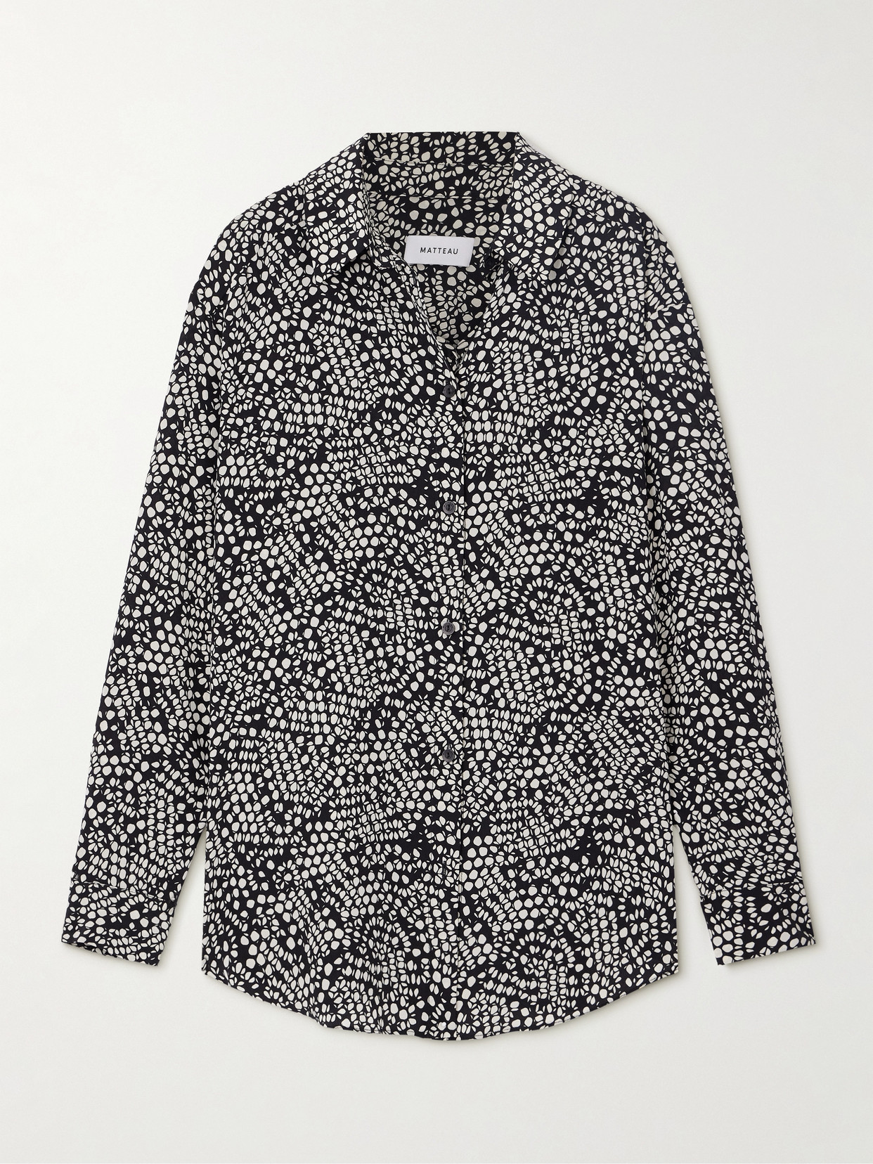Matteau Silk Crepe De Chine Shirt In Black