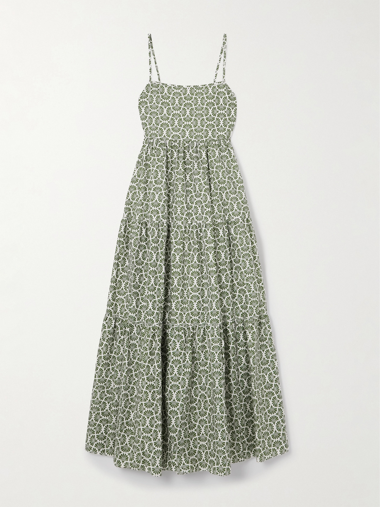 Matteau Tiered Floral-print Organic Cotton Maxi Dress