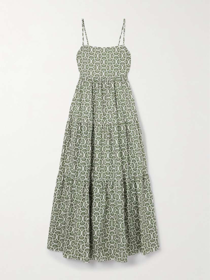 Matteau Tiered Floral-print Organic Cotton Maxi Dress