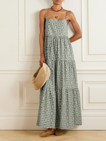 Matteau Tiered floral-print organic cotton maxi dress