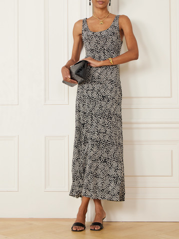 Matteau Printed silk-crepe maxi dress