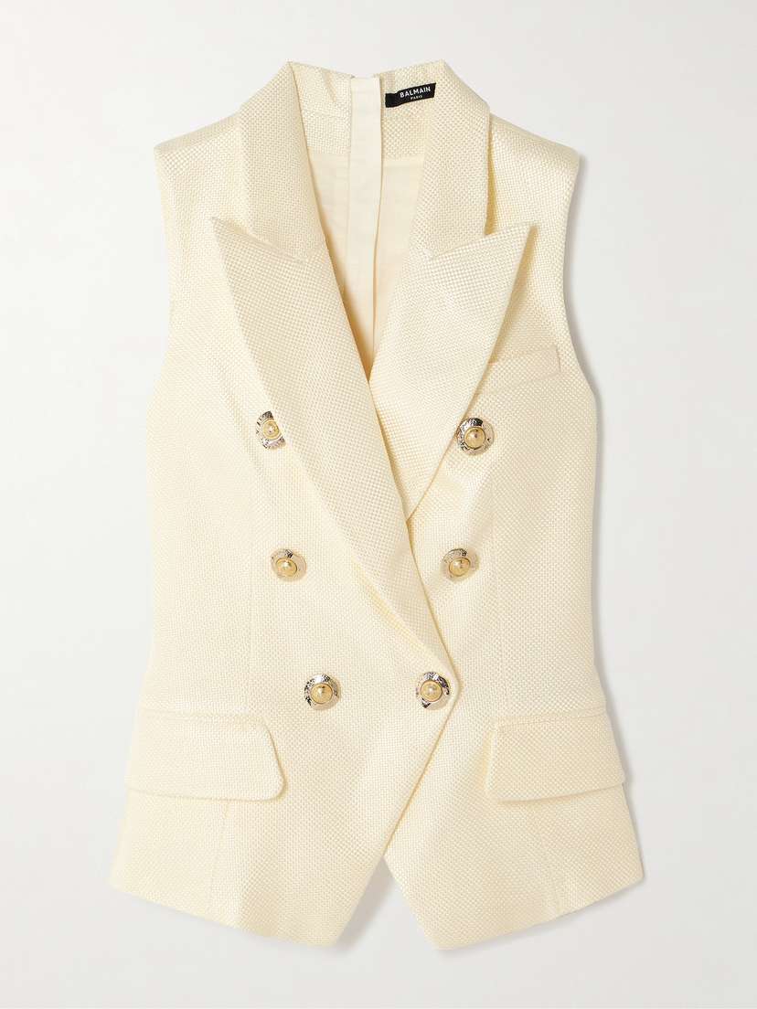 Balmain Button-embellished Jacquard Vest