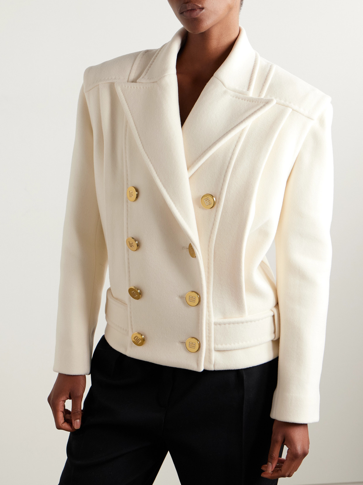 Balmain Double-breasted Wool And Cashmere-blend Felt Jacket