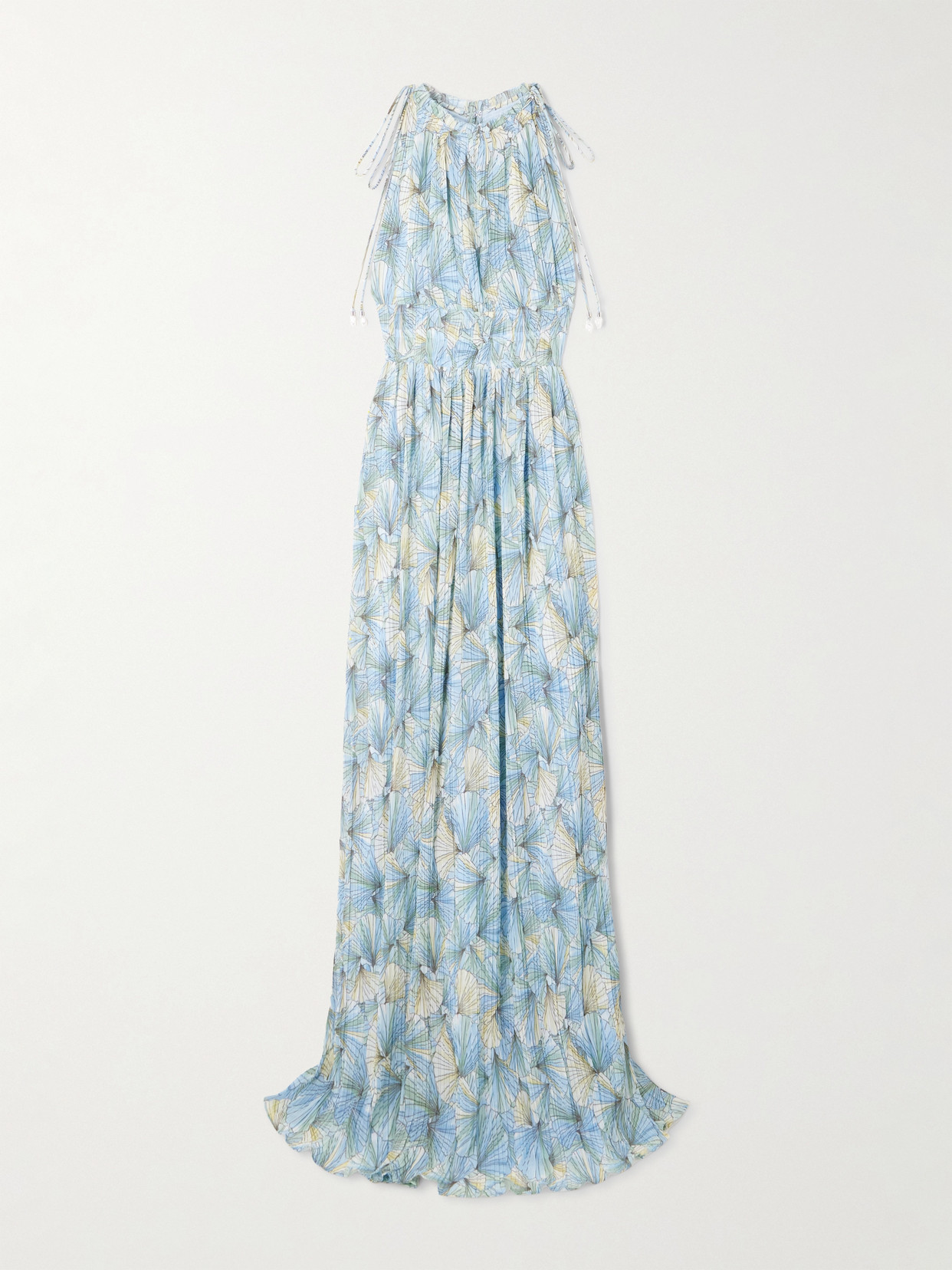 Veronica Beard Yardley Printed Plissé-chiffon Maxi Dress
