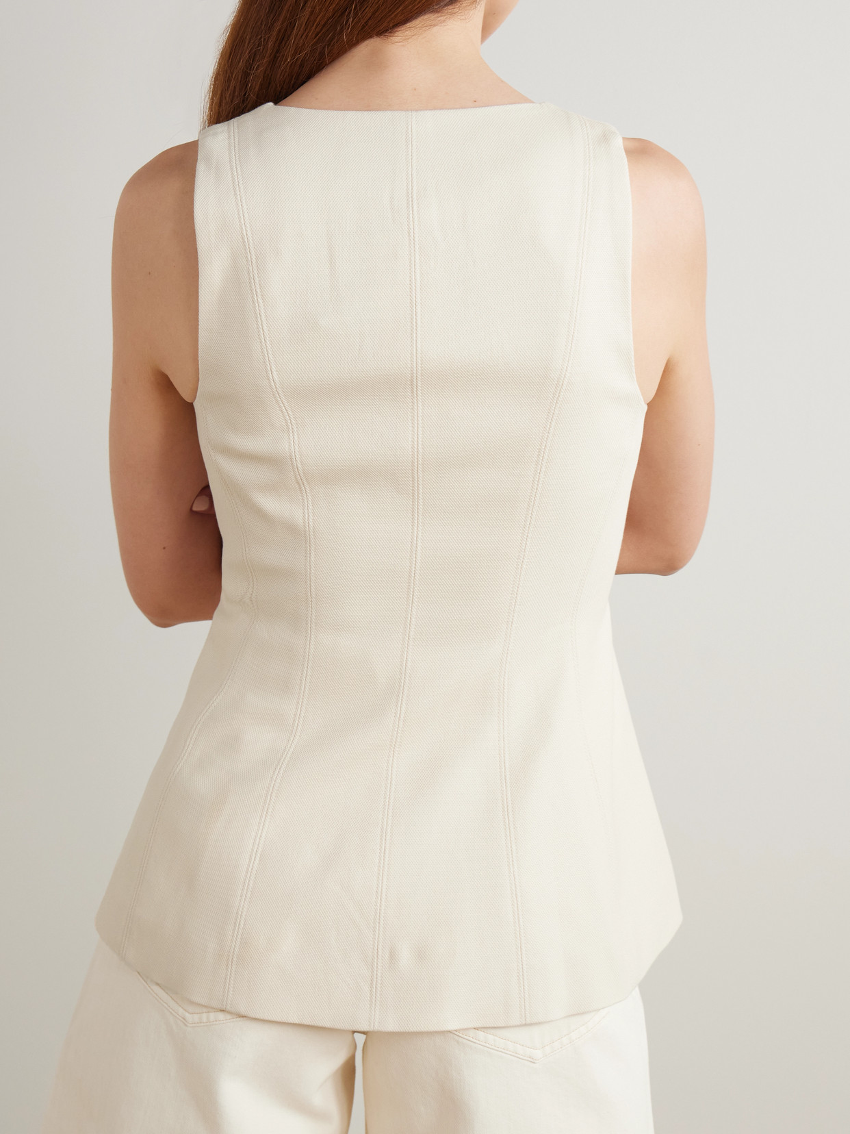 Veronica Beard Avalina Sleeveless V Neck Vest In Pink