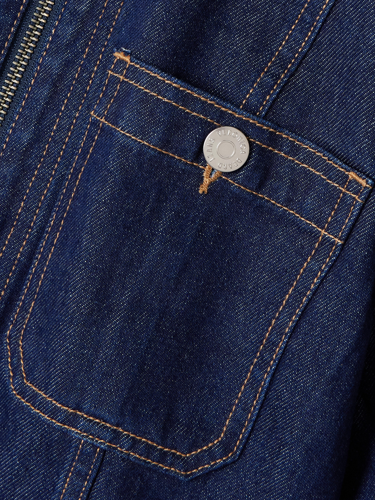 Veronica Beard Patty Fitted Long Sleeve Denim Jacket In Blue