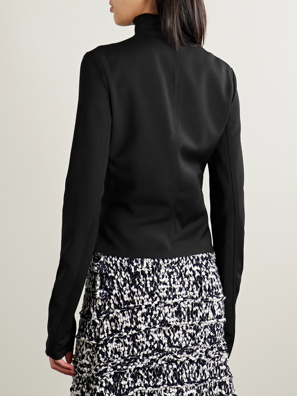 Rick Owens Gary Wool-blend Biker Jacket In Black