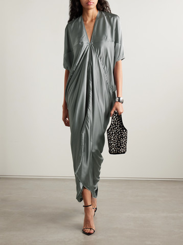 Rick Owens Kite draped washed-charmeuse maxi dress