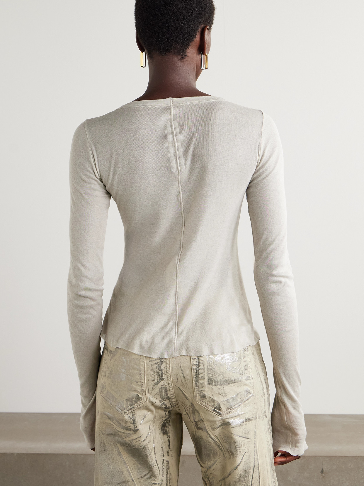 Rick Owens Cotton-jersey T-shirt In Gray