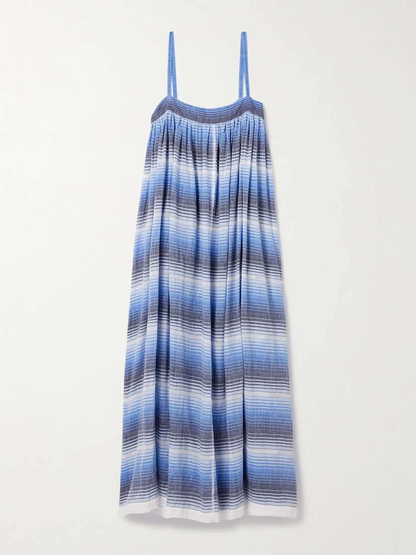 Lemlem Eda Striped Cotton-gauze Midi Dress