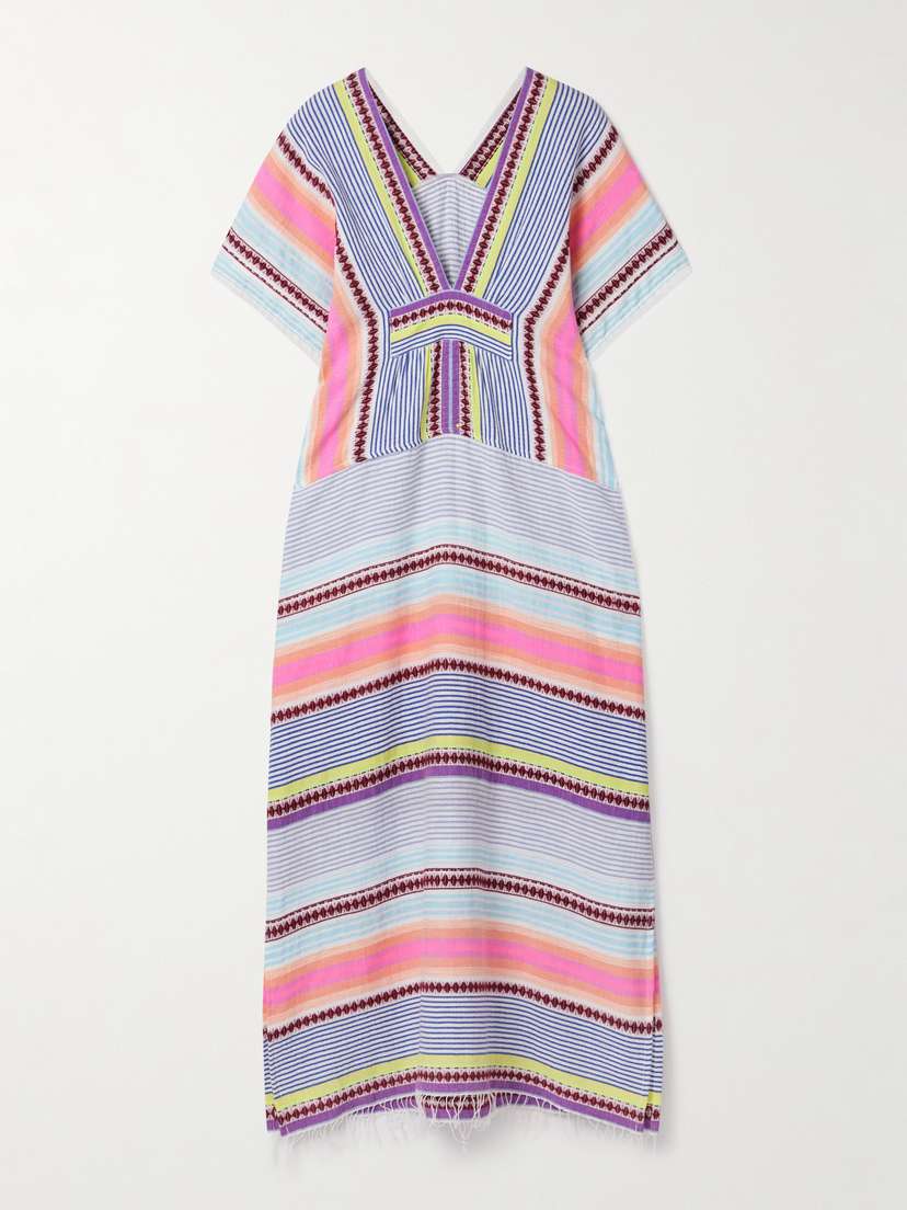 Lemlem Gasira Striped Cotton-blend Maxi Dress
