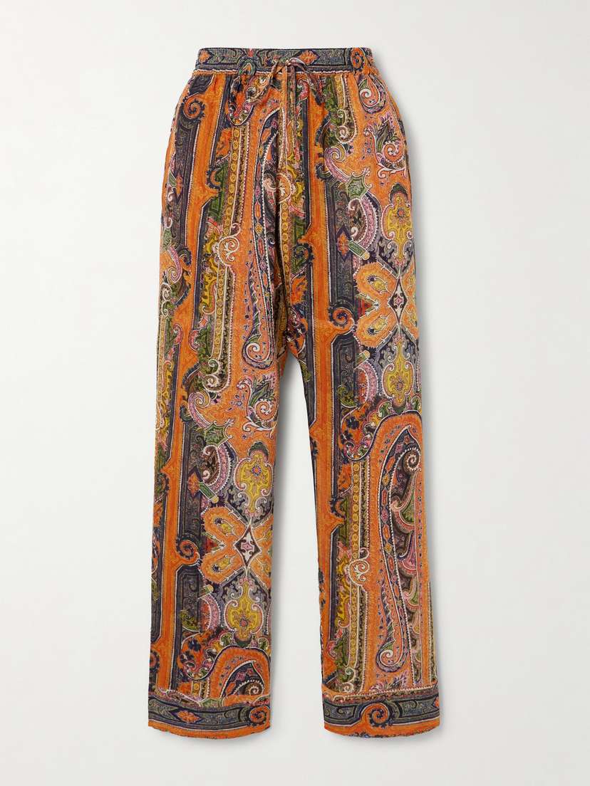 Isabel Marant Sydna Printed Silk-voile Wide-leg Pants