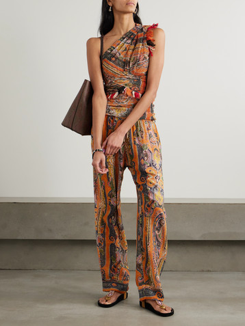 Isabel Marant Sydna printed silk-voile wide-leg pants