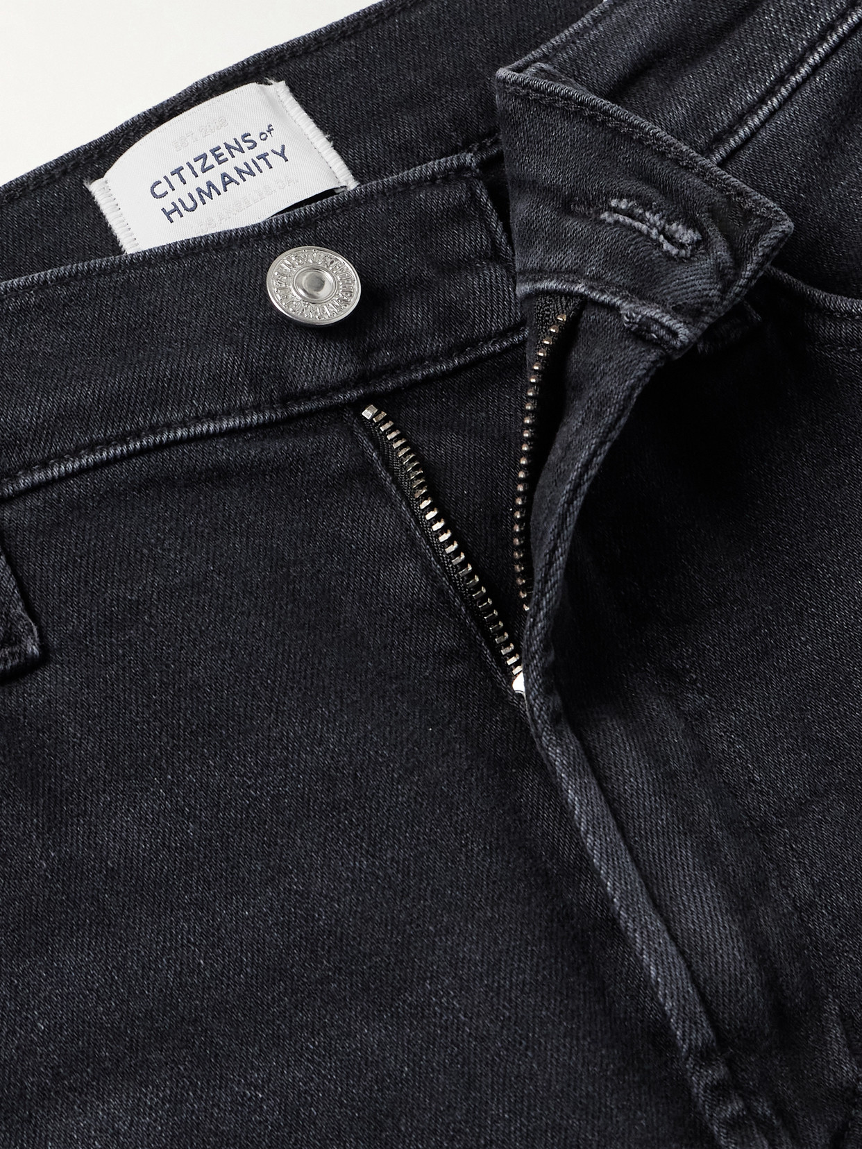 Citizen Of Humanity Palma Frayed High-rise Straight-leg Jeans In Black
