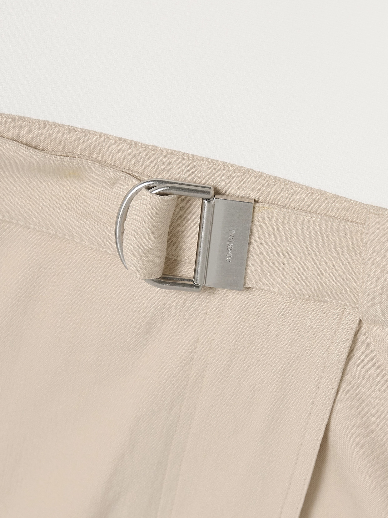 Simkhai Camden Belted Linen-blend And Stretch-knit Midi Dress