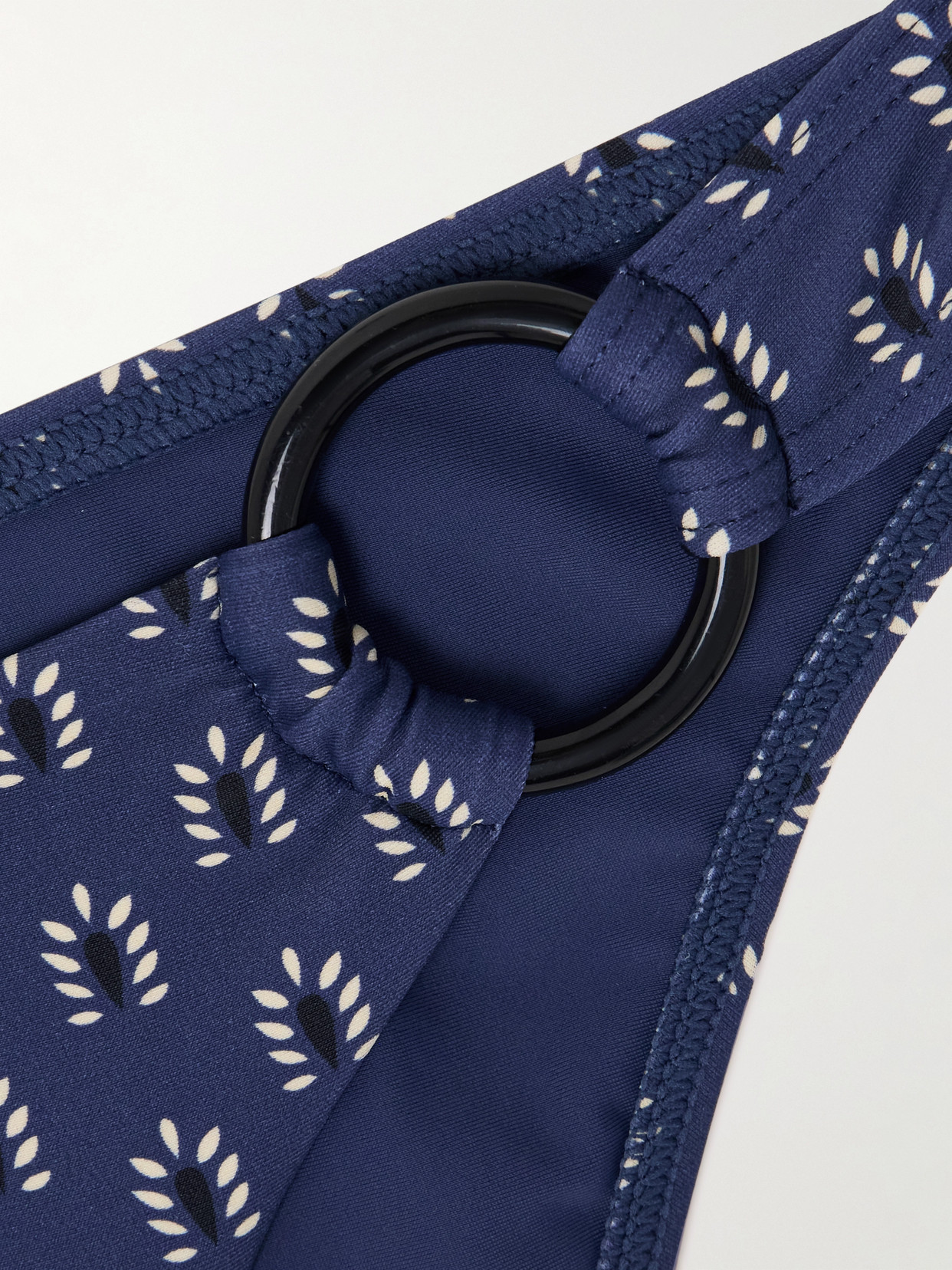 MATTEAU THE RING EMBELLISHED FLORAL-PRINT RECYCLED BIKINI BRIEFS