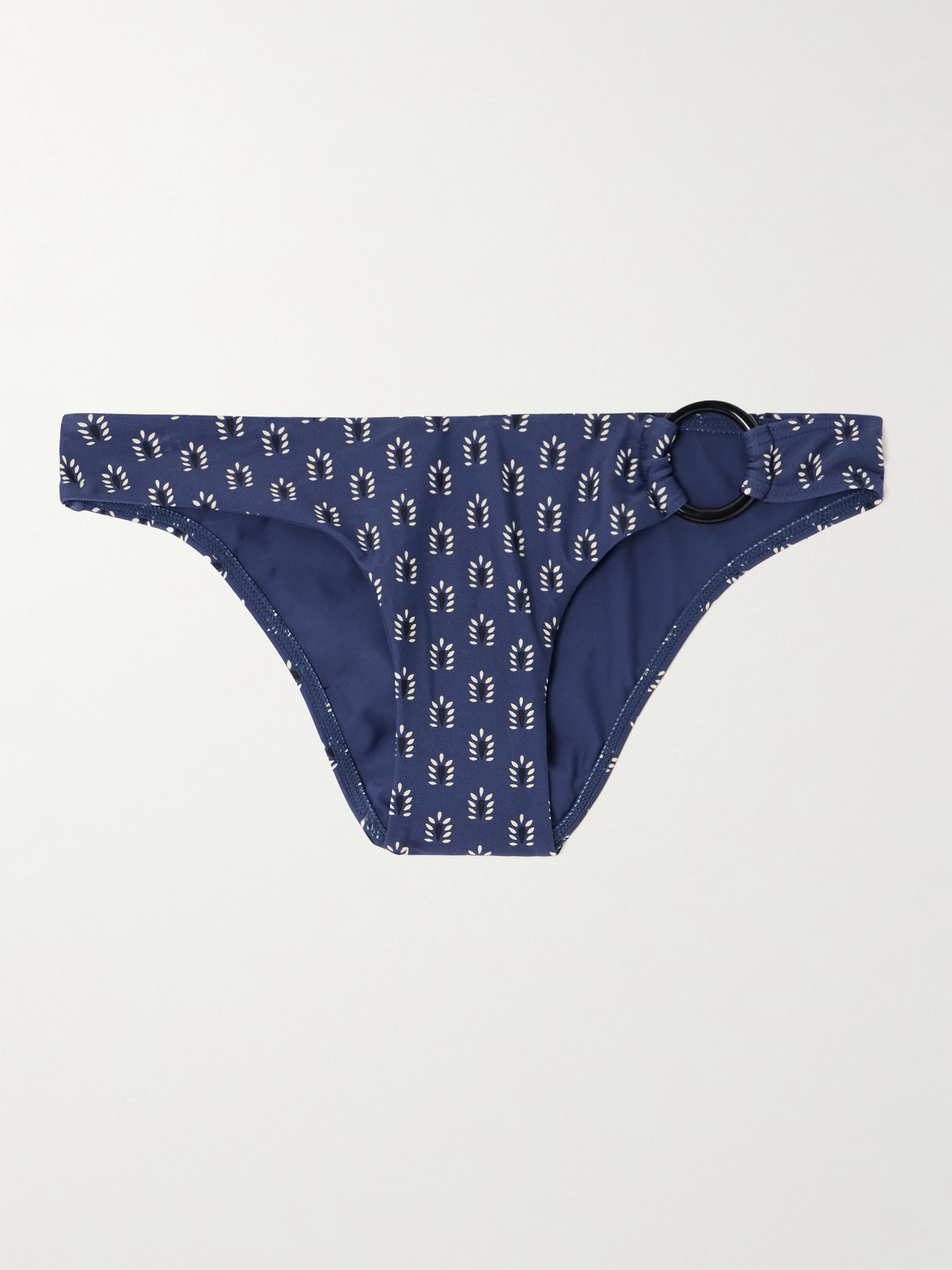 Matteau The Ring Embellished Floral-print Recycled Bikini Briefs In Blue