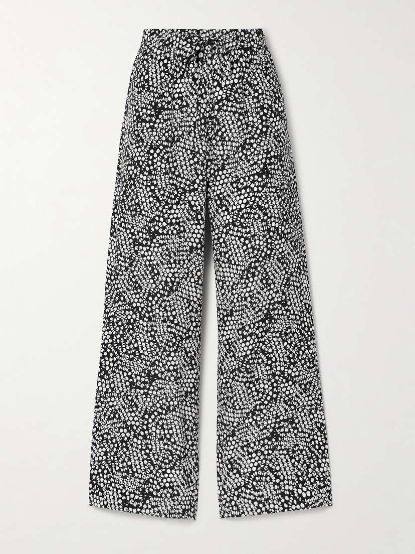 Matteau Polka-dot Silk Crepe De Chine Track Pants