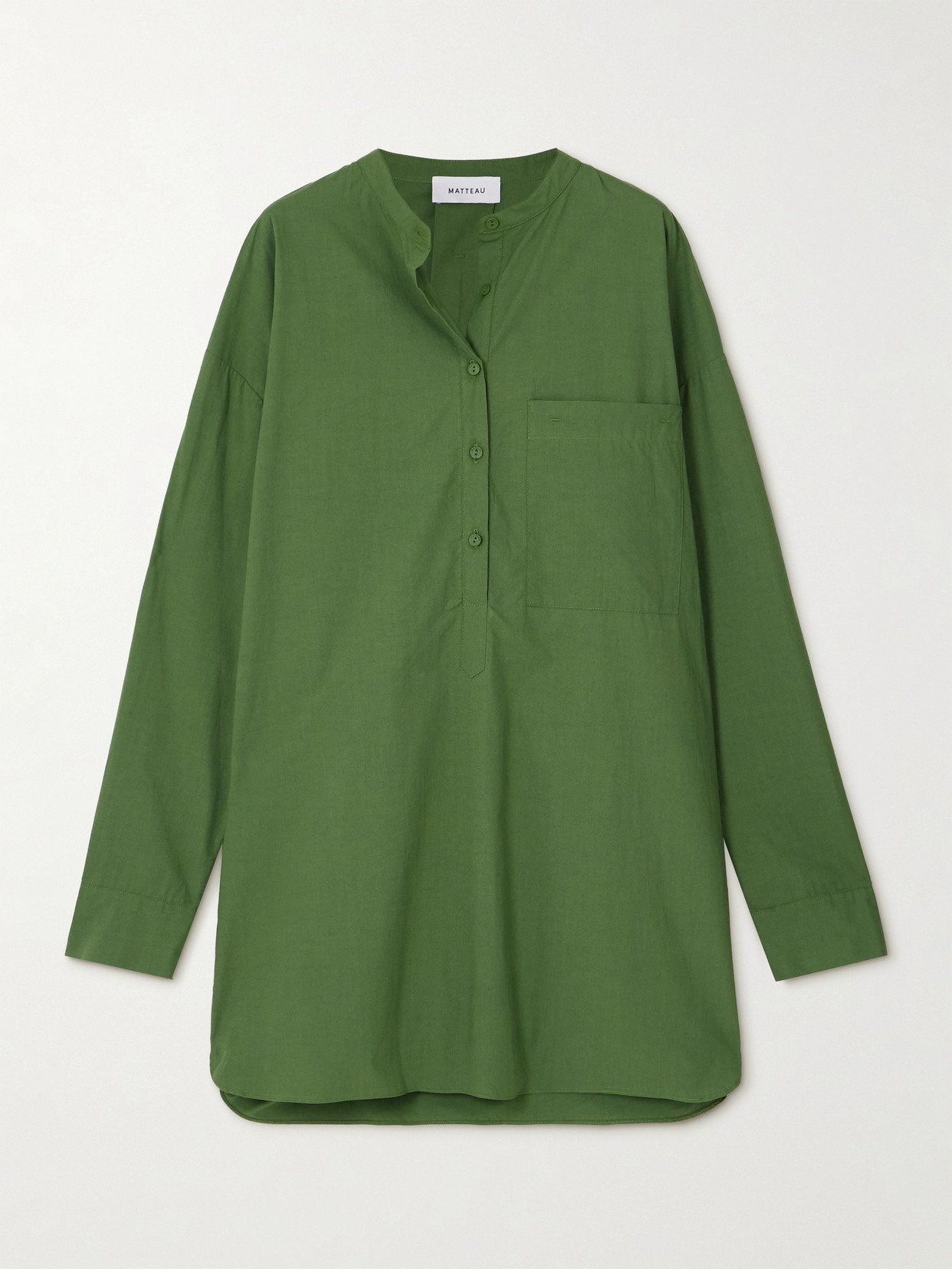 Matteau Oversized Organic Cotton-poplin Mini Shirt Dress