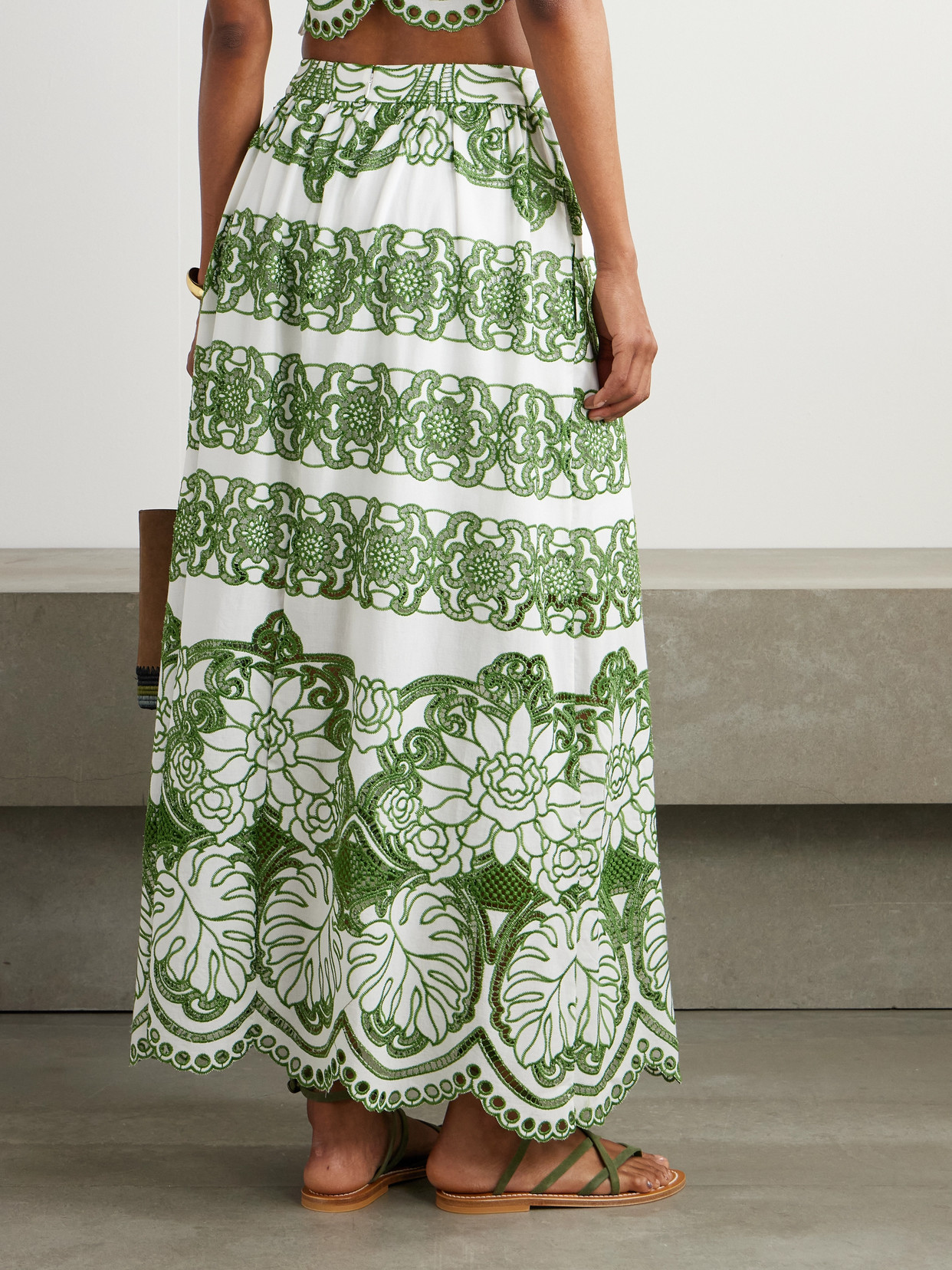 Borgo De Nor Belan Scalloped Broderie Anglaise Maxi Skirt