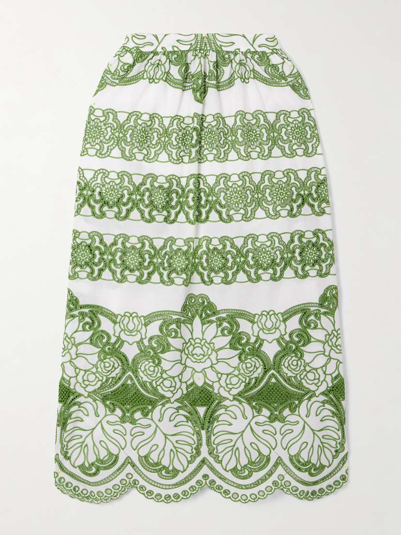 Borgo de Nor Belan Scalloped Broderie Anglaise Maxi Skirt