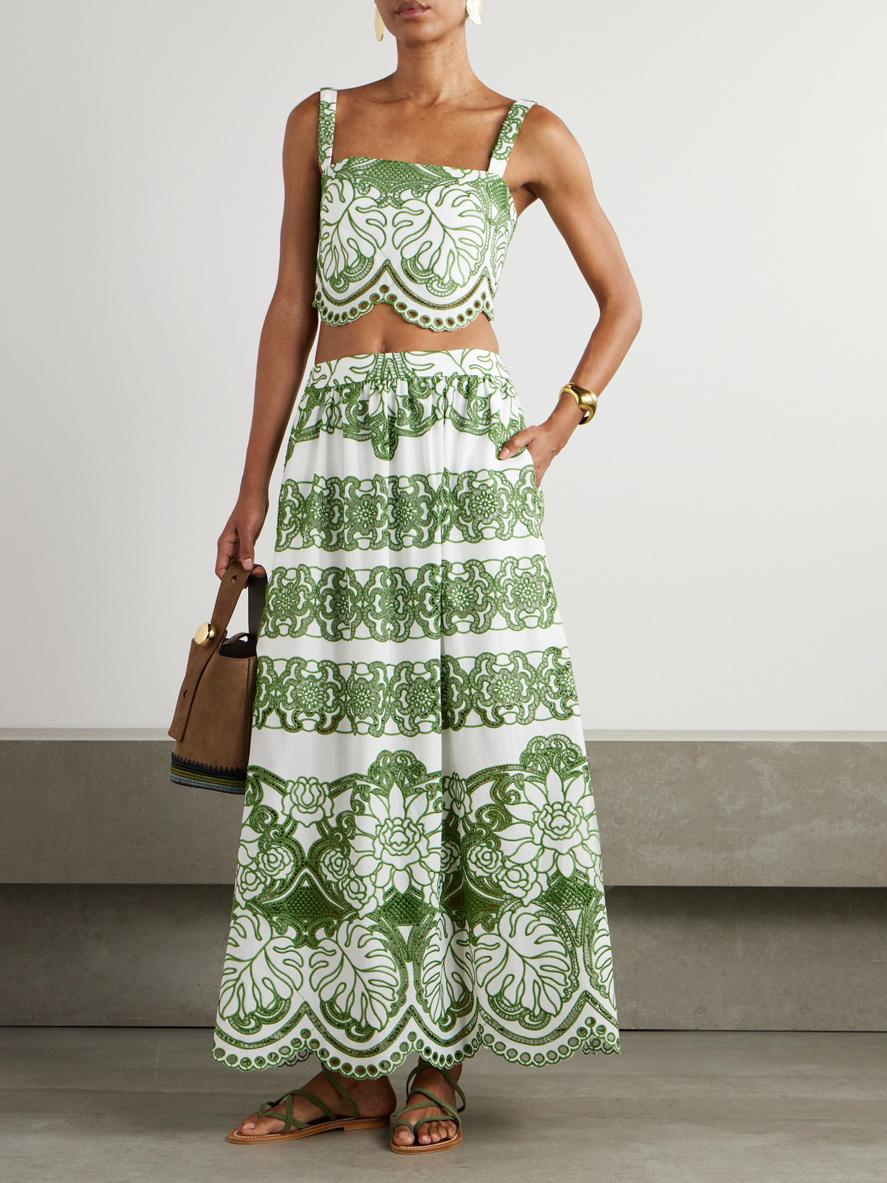 Borgo De Nor Belan Scalloped Broderie Anglaise Maxi Skirt