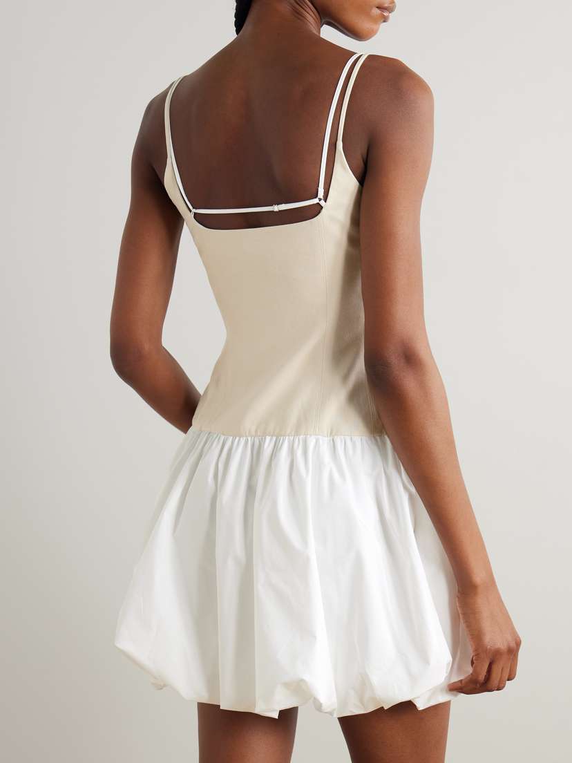 Fifi Linen-blend And Gathered Cotton-blend Poplin Mini Dress - US00 | Image | 2
