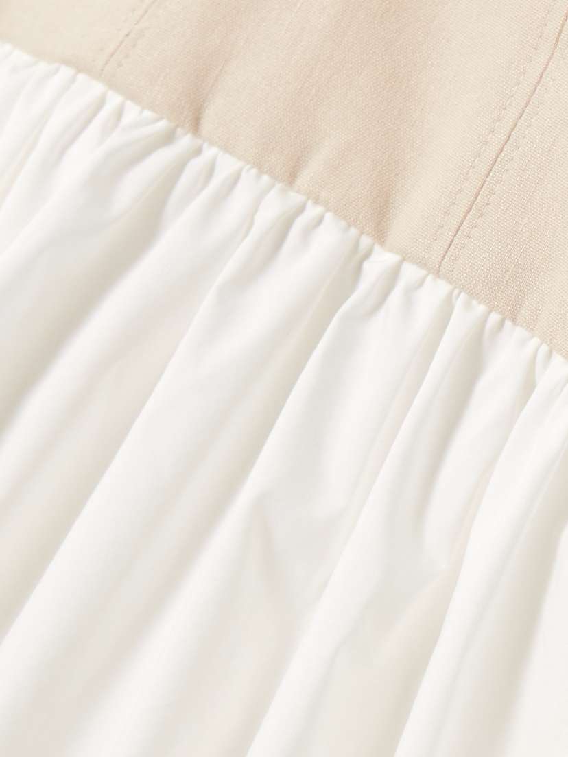 Fifi Linen-blend And Gathered Cotton-blend Poplin Mini Dress - US00 | Image | 3