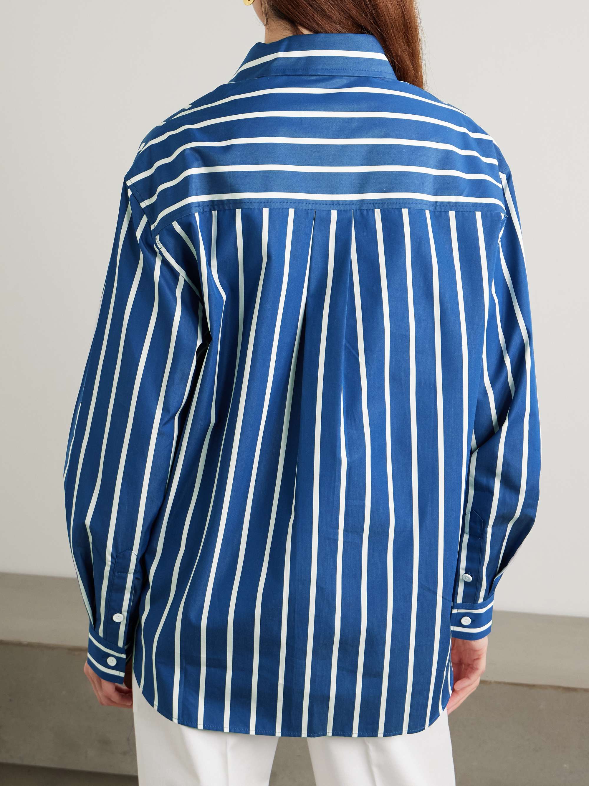 MATTEAU Striped organic cotton-poplin shirt