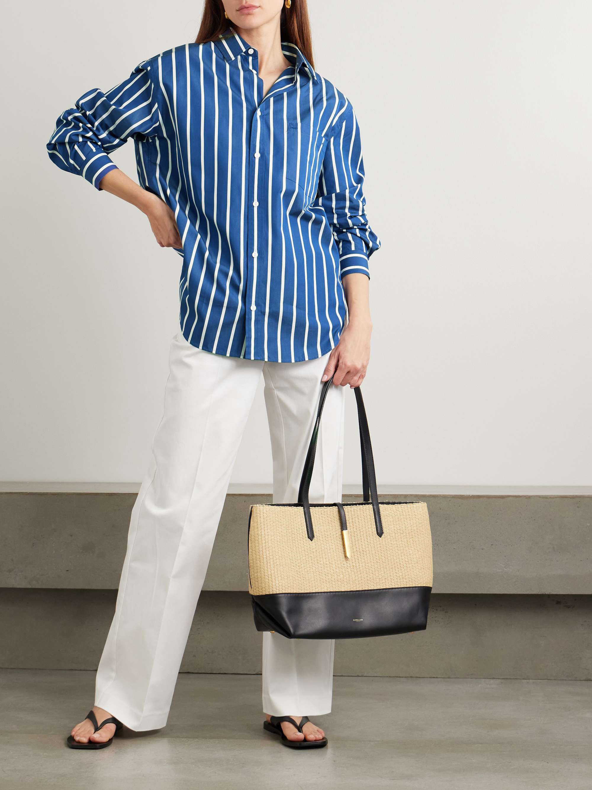 MATTEAU Striped organic cotton-poplin shirt