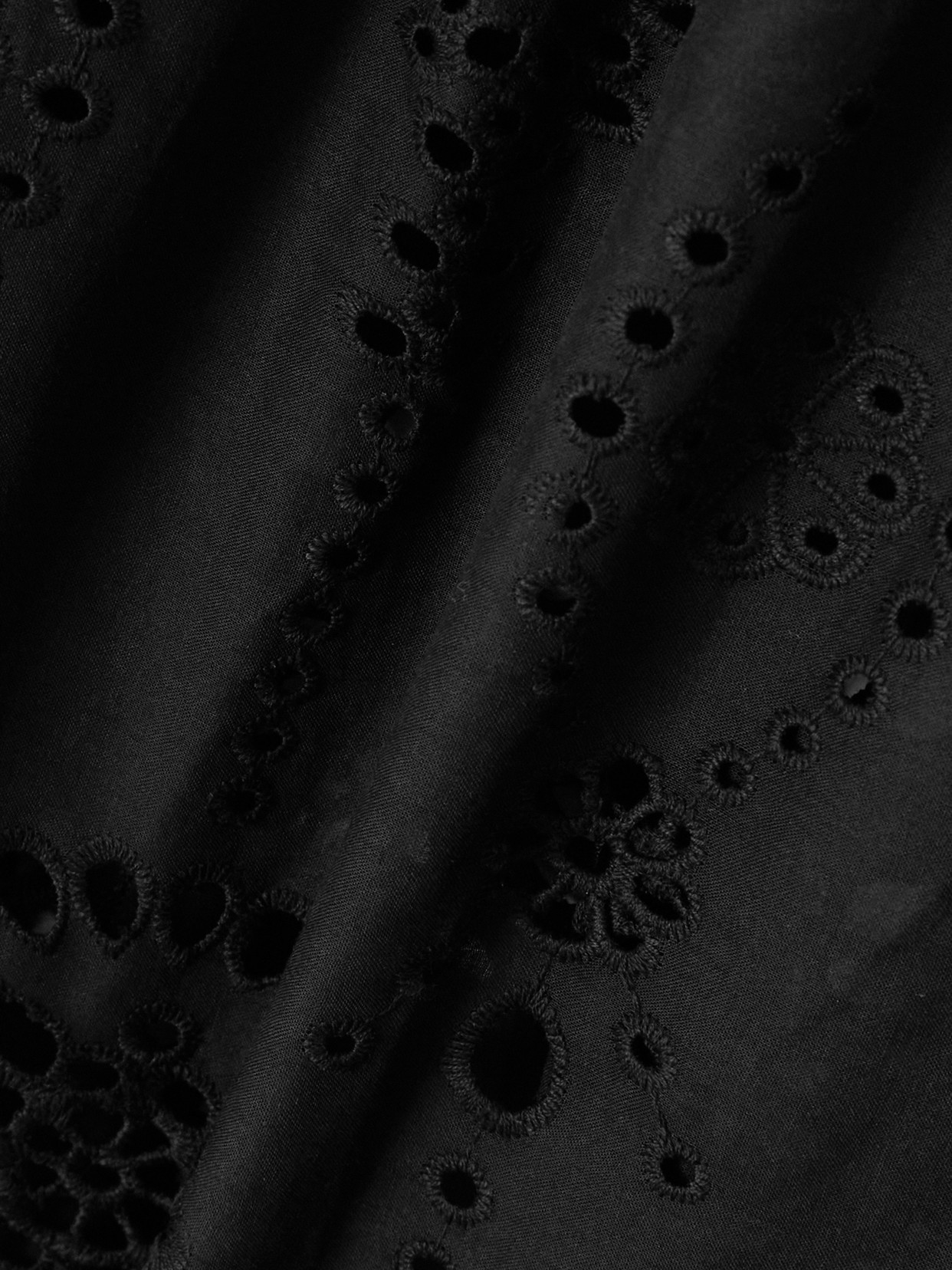 Shop Matteau Scalloped Broderie Anglaise Cotton-poplin Shirt In Black