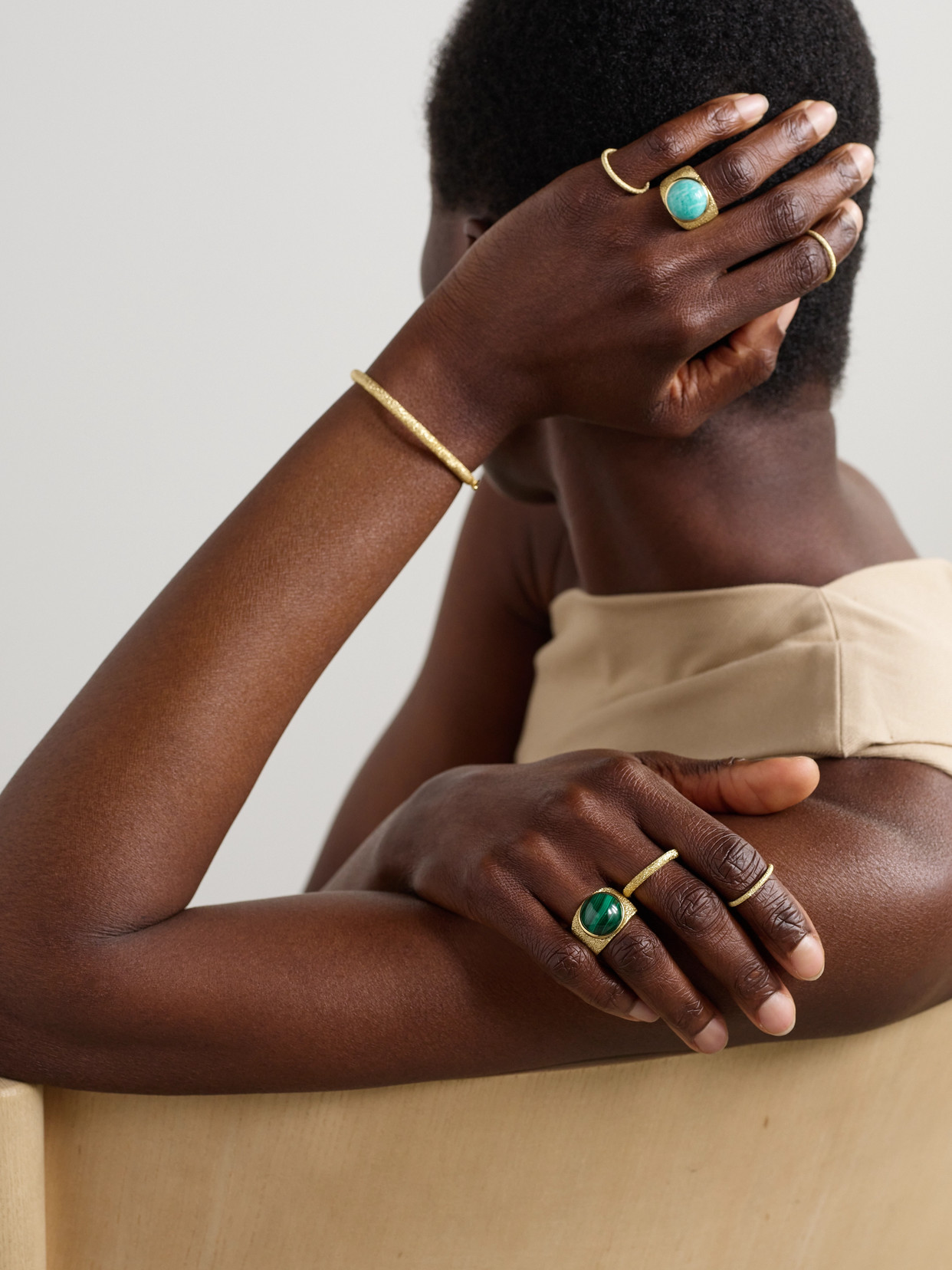 Shop Carolina Bucci Downtown 18-karat Gold Malachite Ring