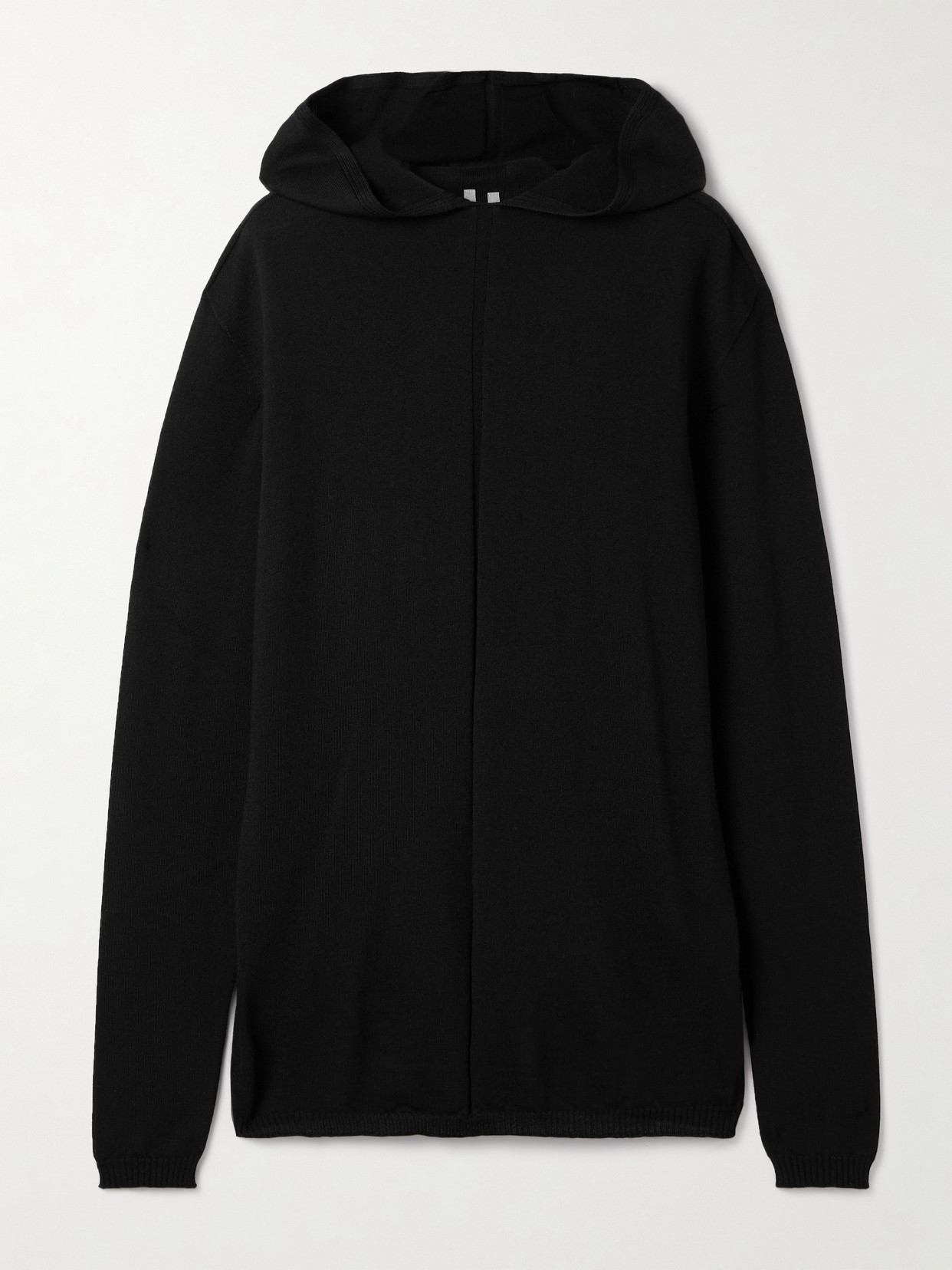 Rick Owens Maglia Wool Hoodie In Black