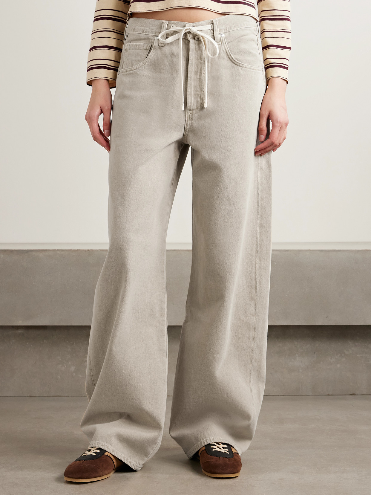 Citizen Of Humanity Brynn Drawstring Rigid Low-rise Wide-leg Jeans