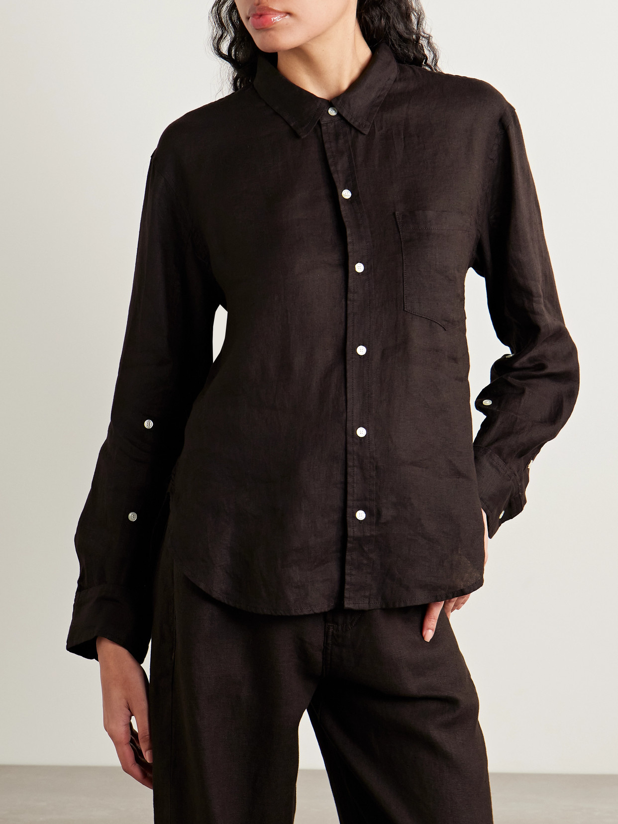 CITIZENS OF HUMANITY KAYLA SHRUNKEN LINEN SHIRT