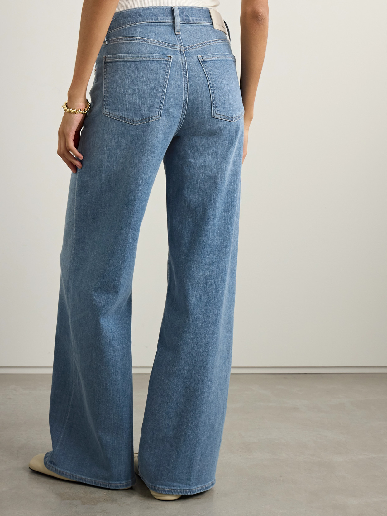 Citizen Of Humanity Lyra Long Mid-rise Wide-leg Jeans In Blue