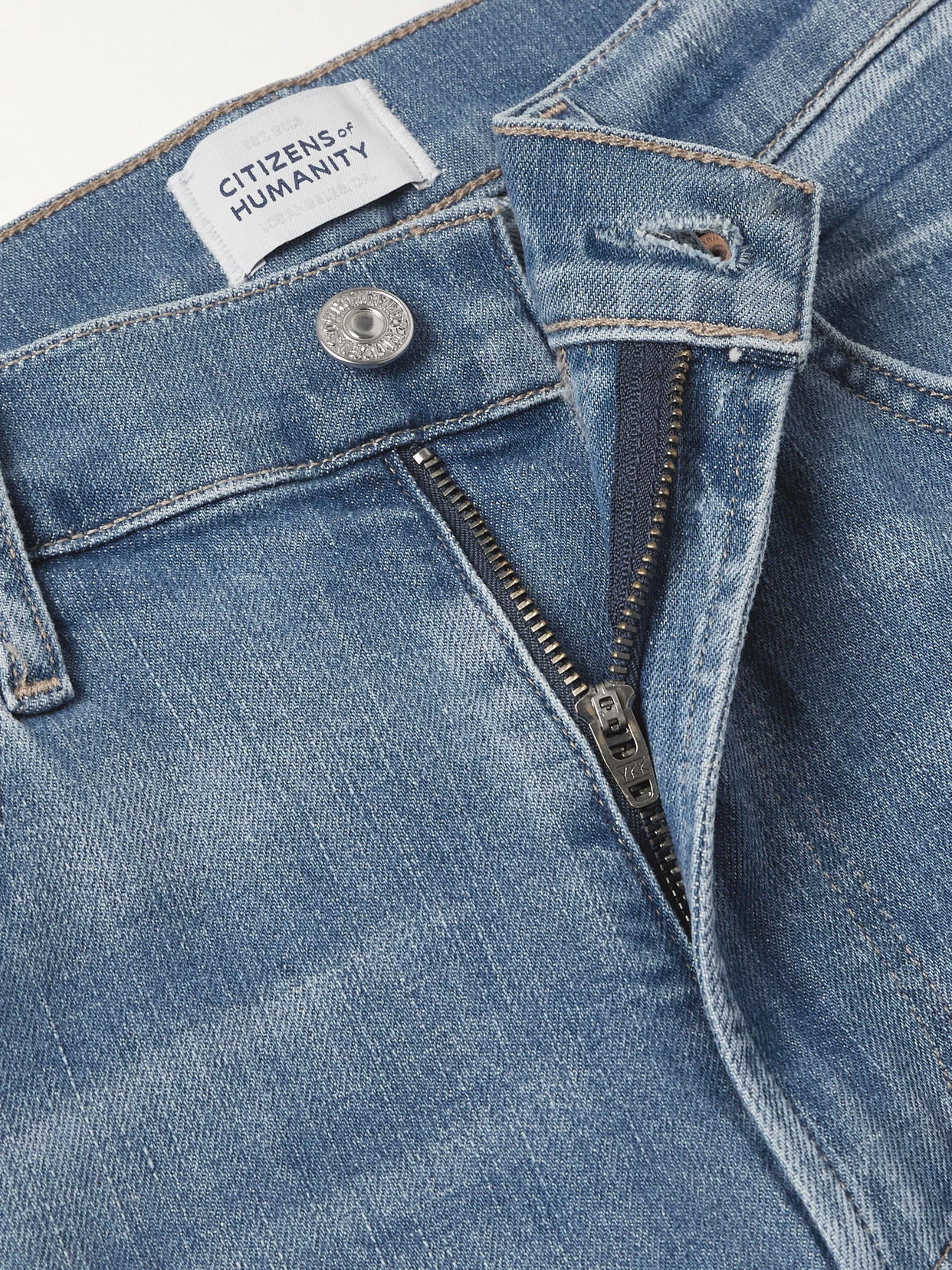 Citizen Of Humanity Lyra Long Mid-rise Wide-leg Jeans In Blue