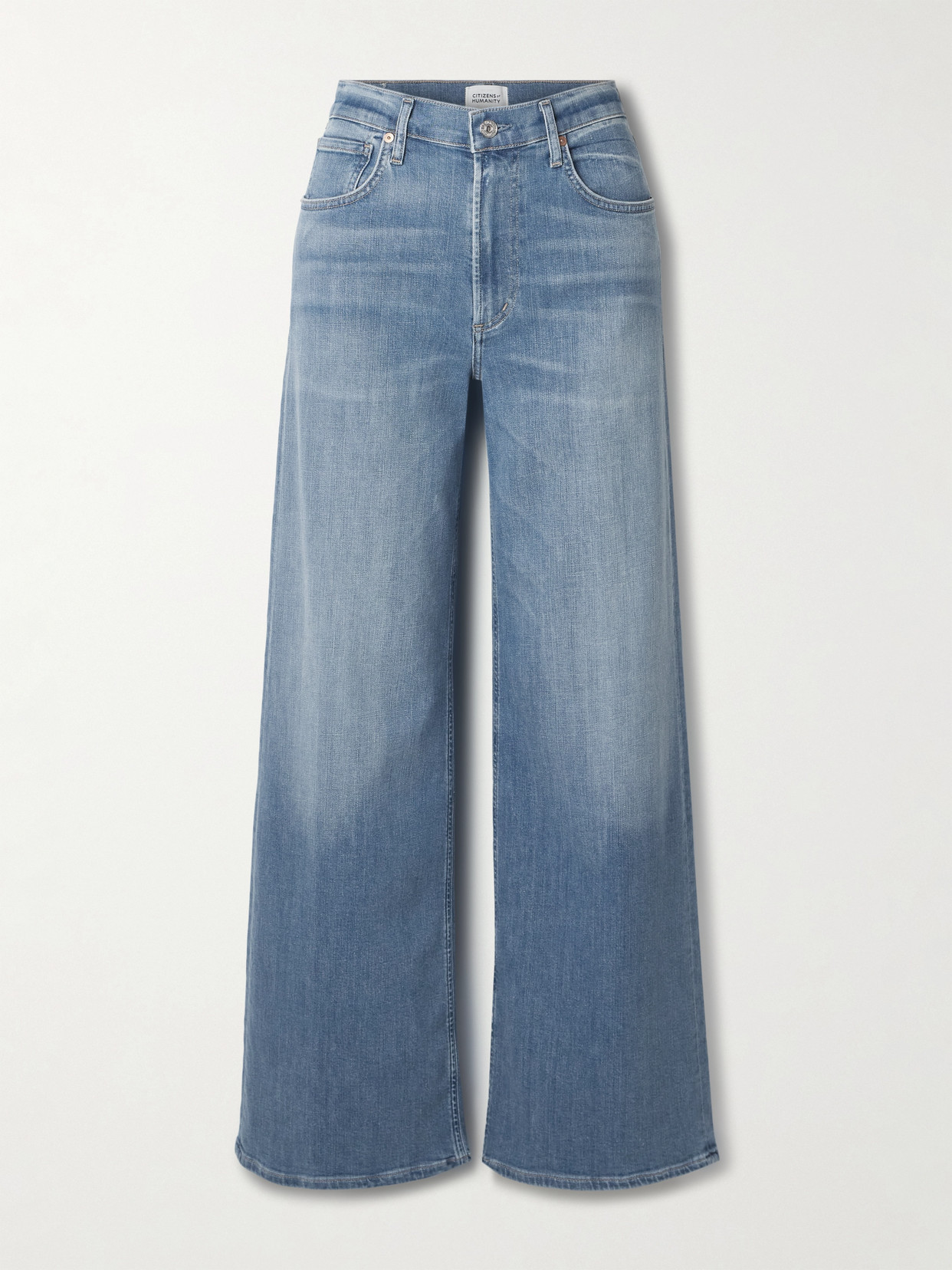 Citizens Of Humanity Lyra Long Mid-rise Wide-leg Jeans In Blue