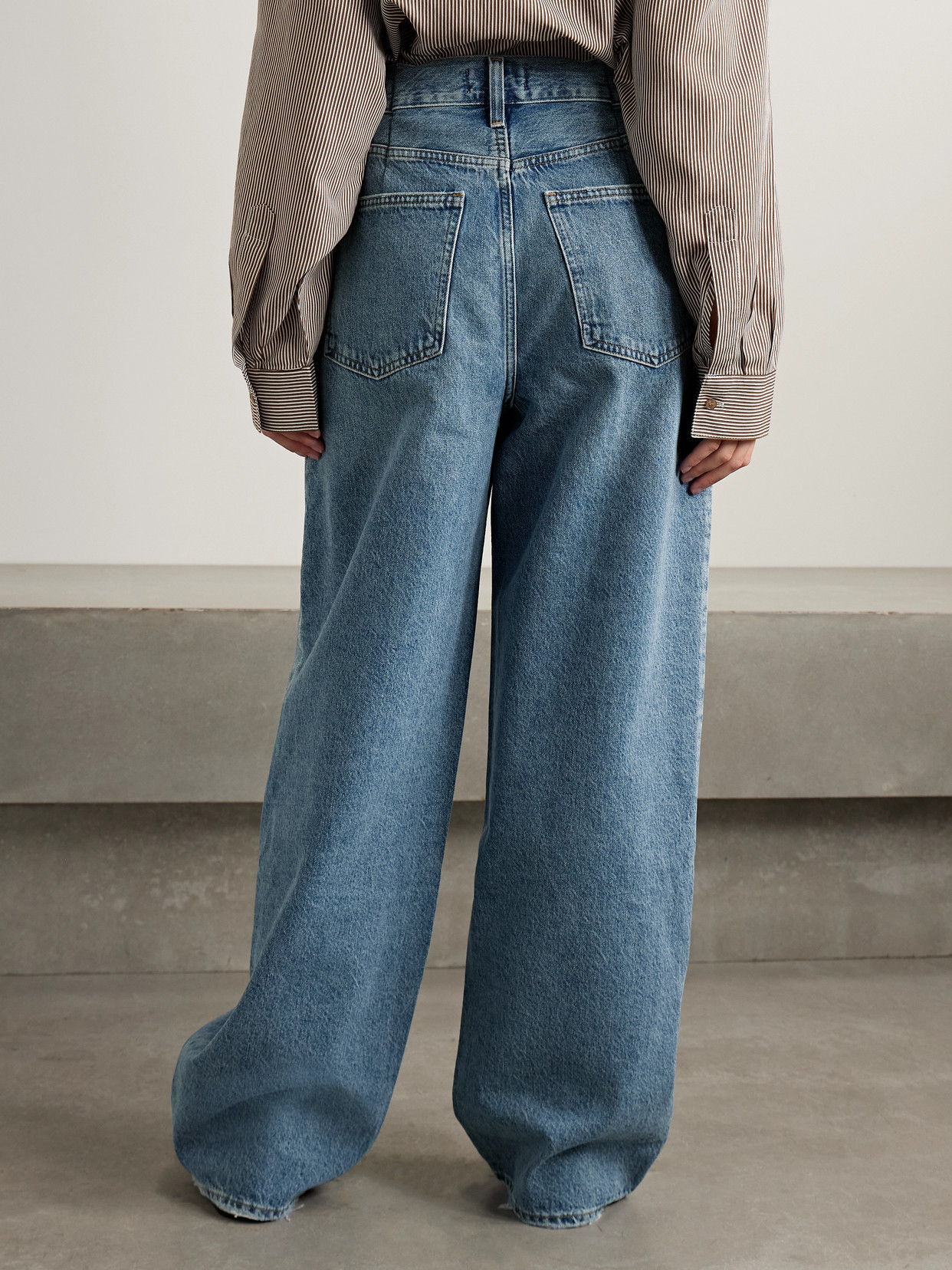 Agolde Franka Pleated High-rise Wide-leg Jeans