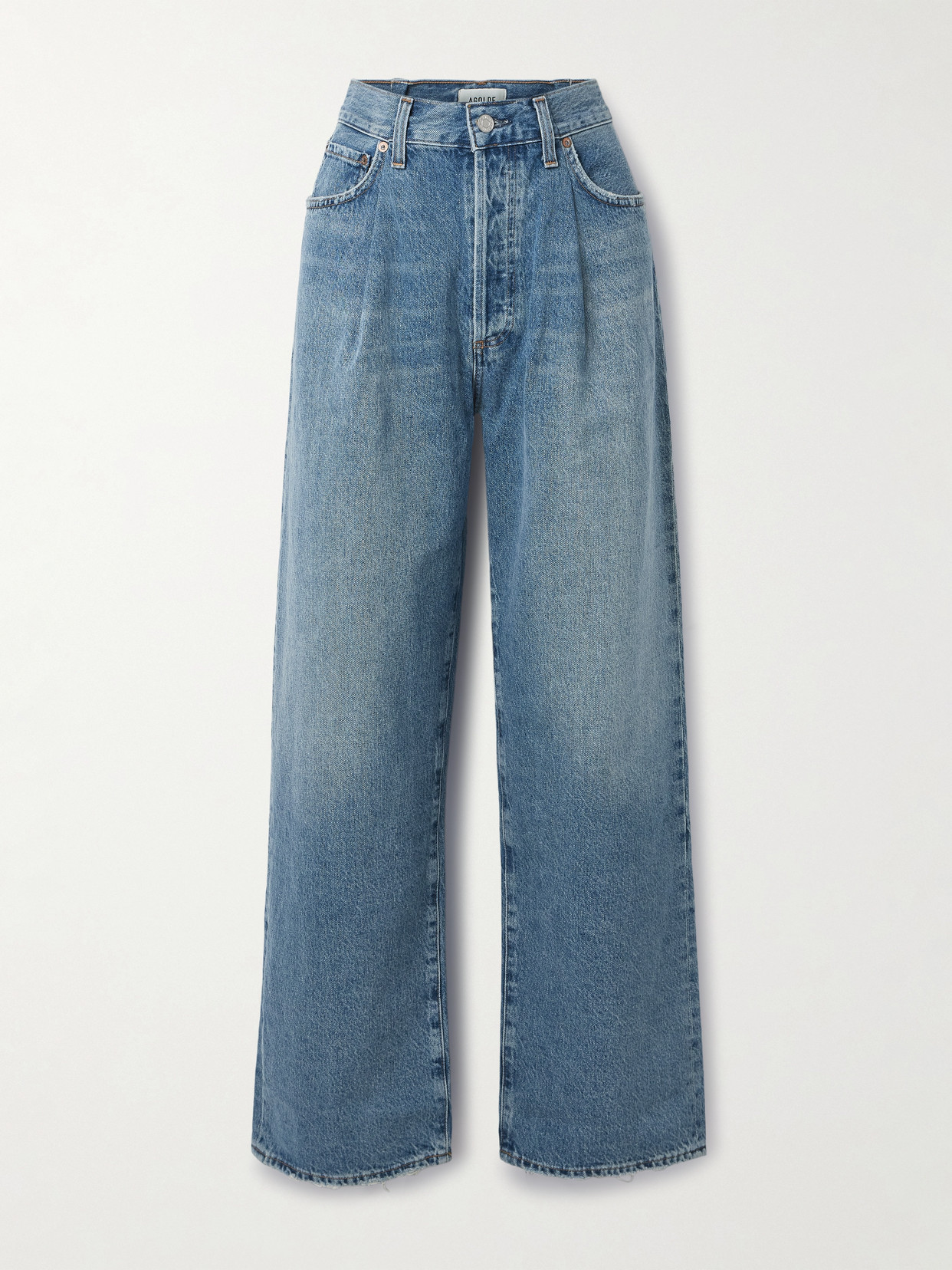 Agolde Franka Pleated High-rise Wide-leg Jeans