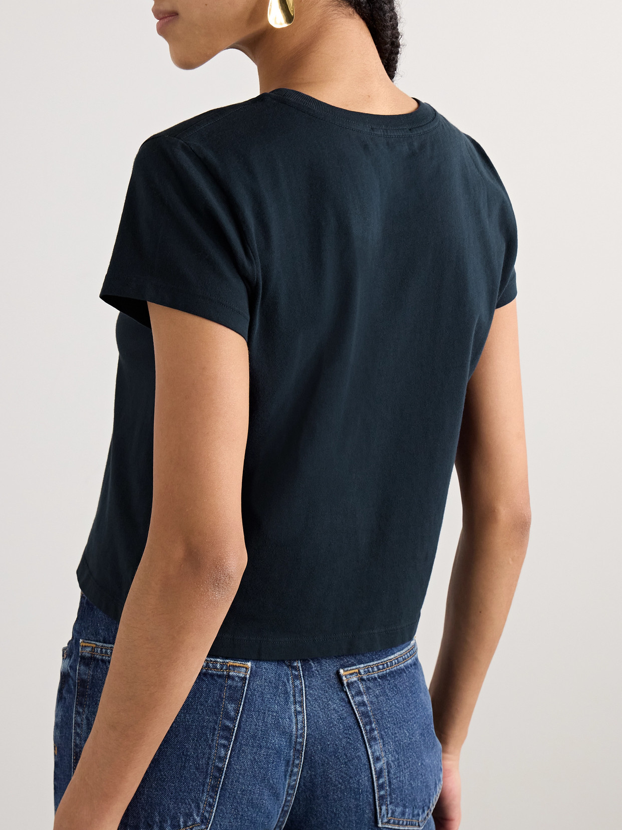 Adine Cropped Organic Cotton-Jersey T-Shirt