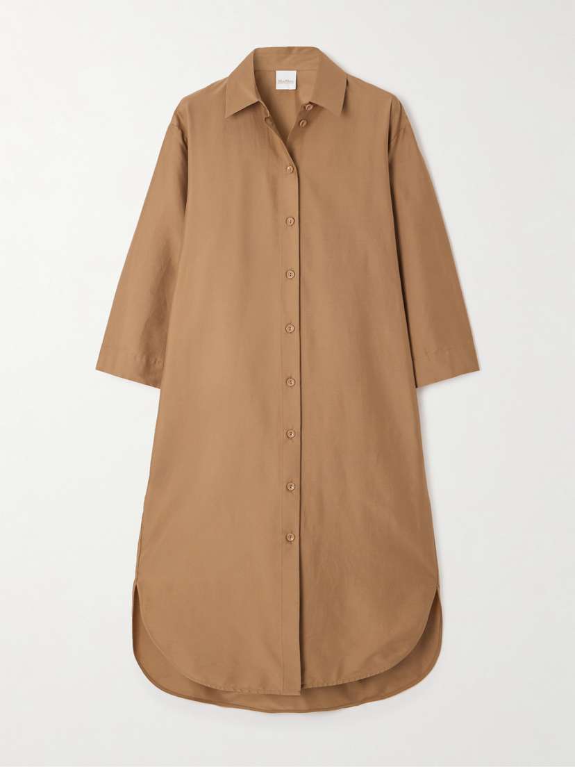 Max Mara Sella Cotton-blend Poplin Midi Shirt Dress