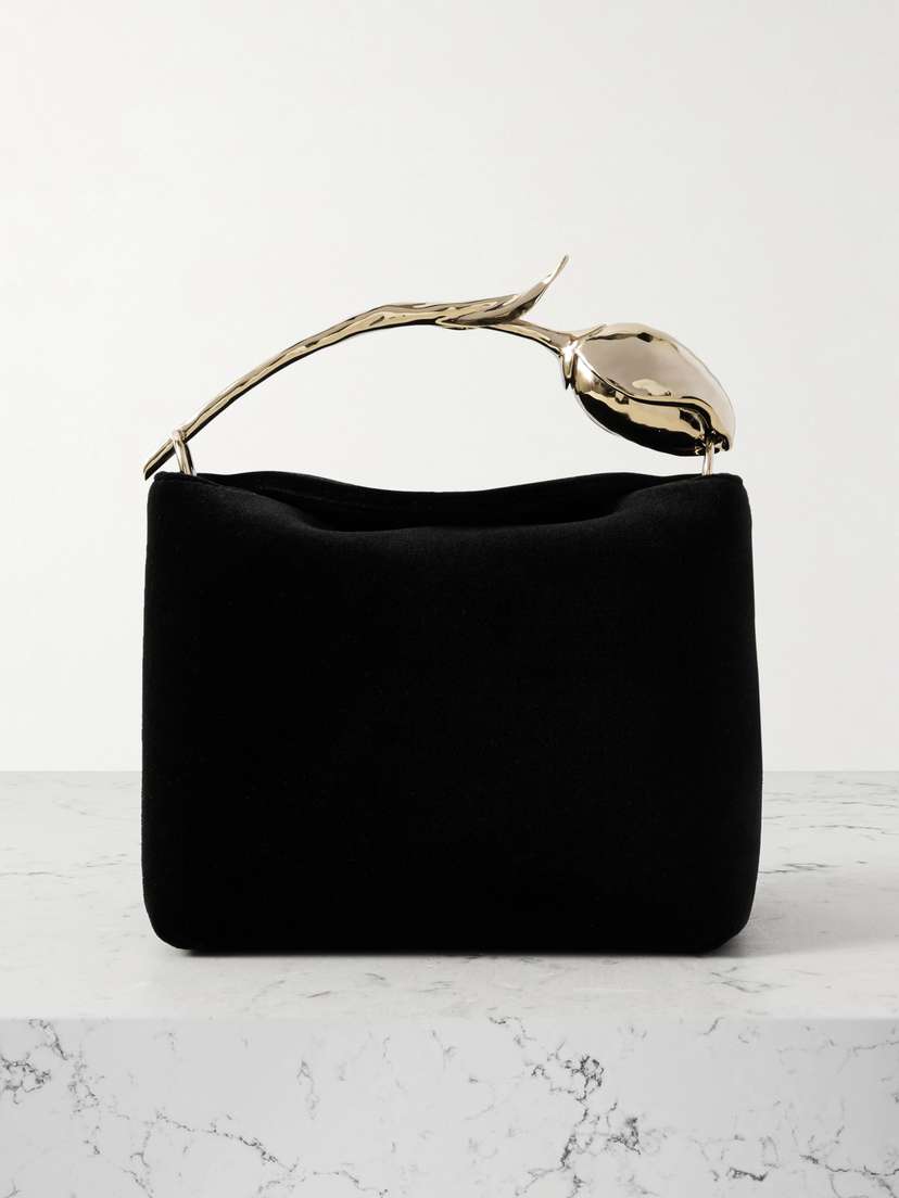 Erdem Bloom Mini Velvet Clutch Bag