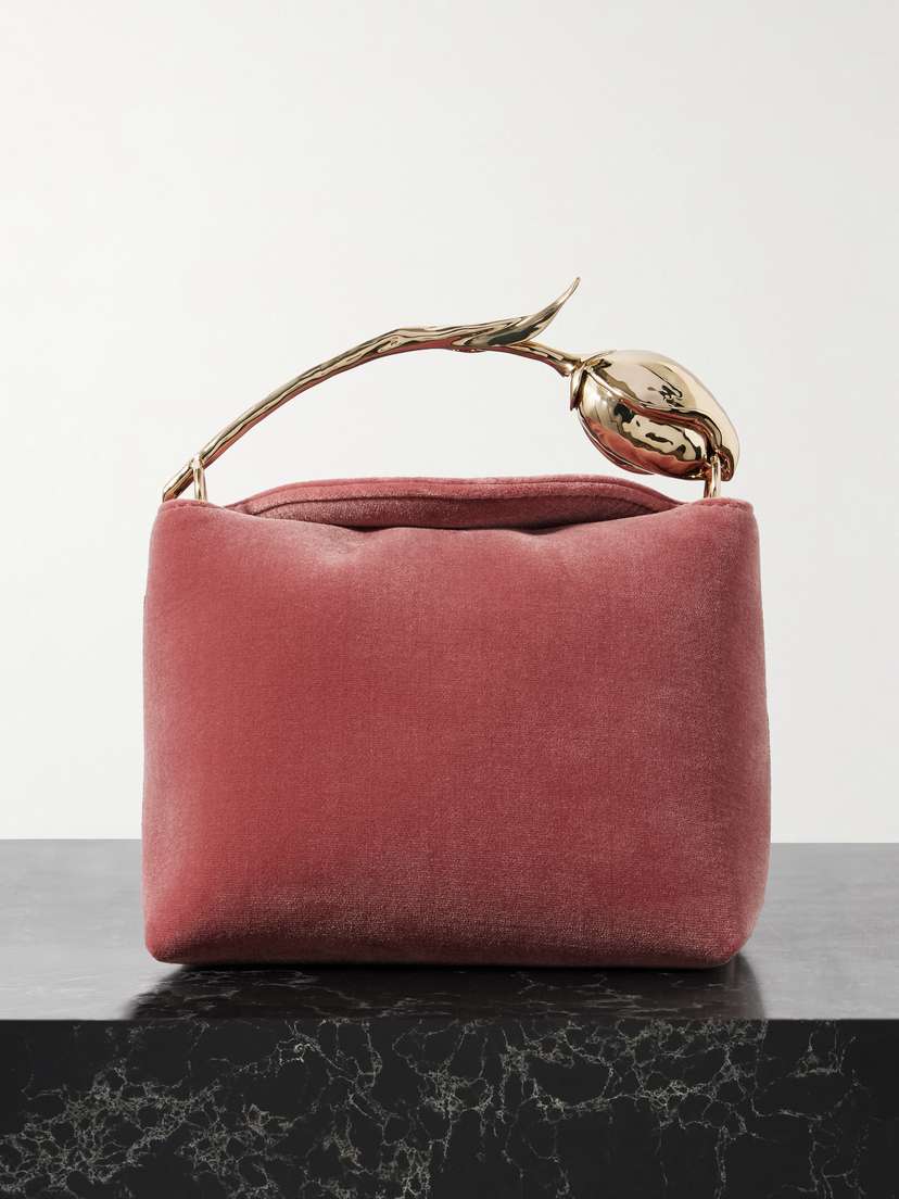 Erdem Bloom Mini Velvet Shoulder Bag