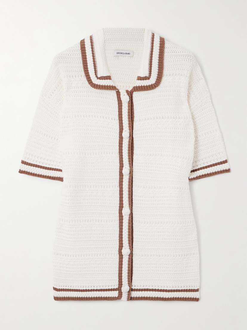 Veronica Beard Striped Cotton Cardigan