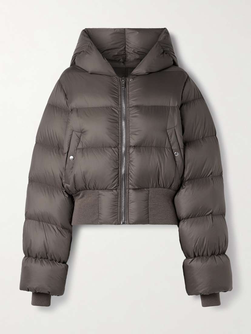Rick Owens Hooded Quilted Recycled-shell Down Jacket