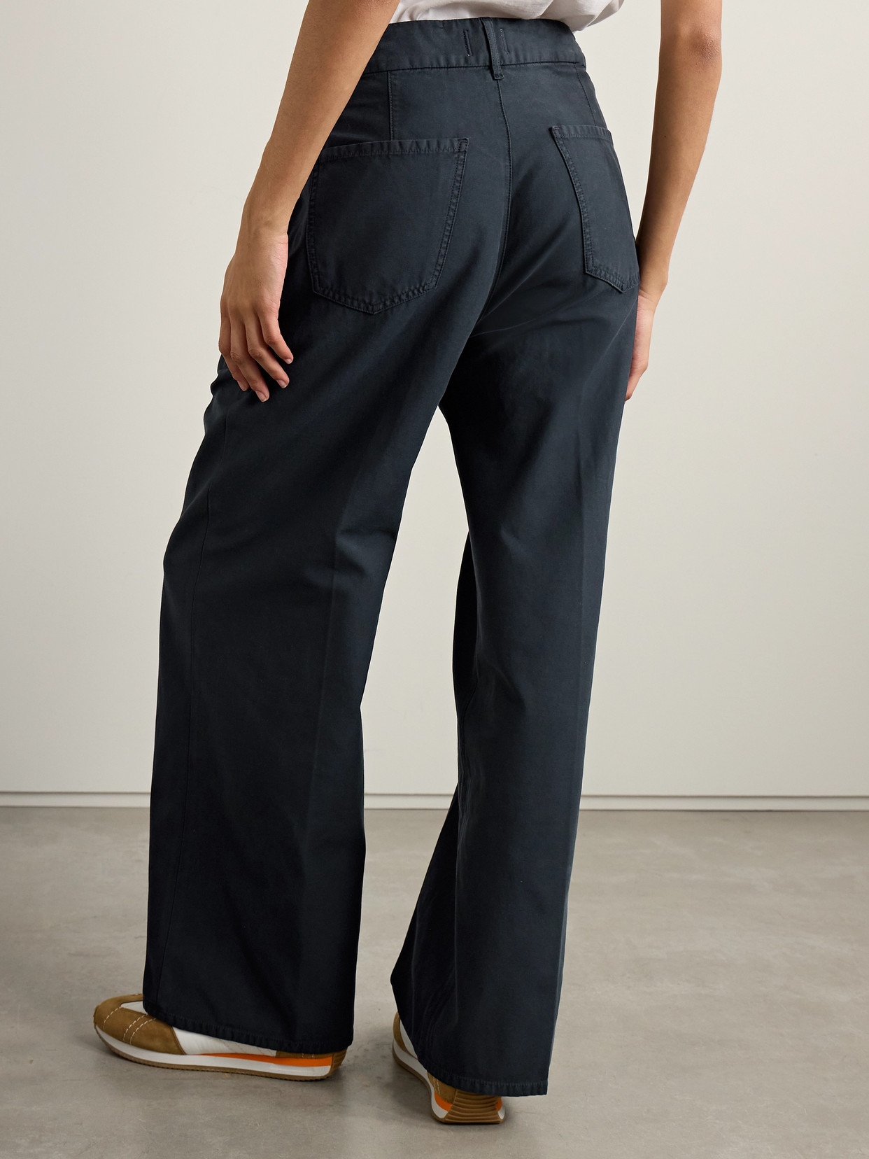 Citizen Of Humanity Petra Pleated Cotton Wide-leg Pants In Blue