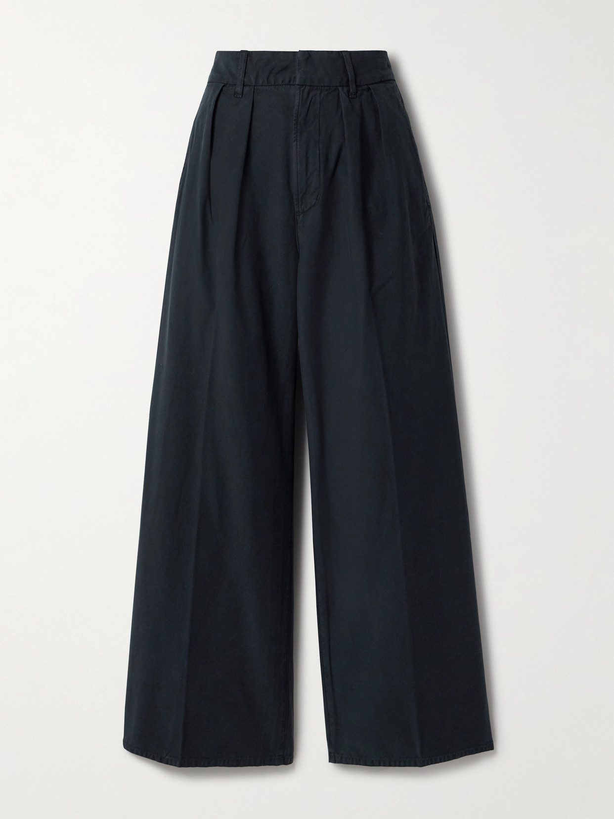 Citizens Of Humanity Petra Pleated Cotton Wide-leg Pants In Blue